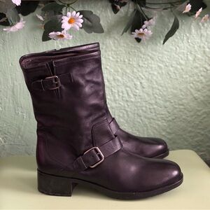 AGL Attilio Giusti Leombruni Leather Moto Midi Boot 38.5